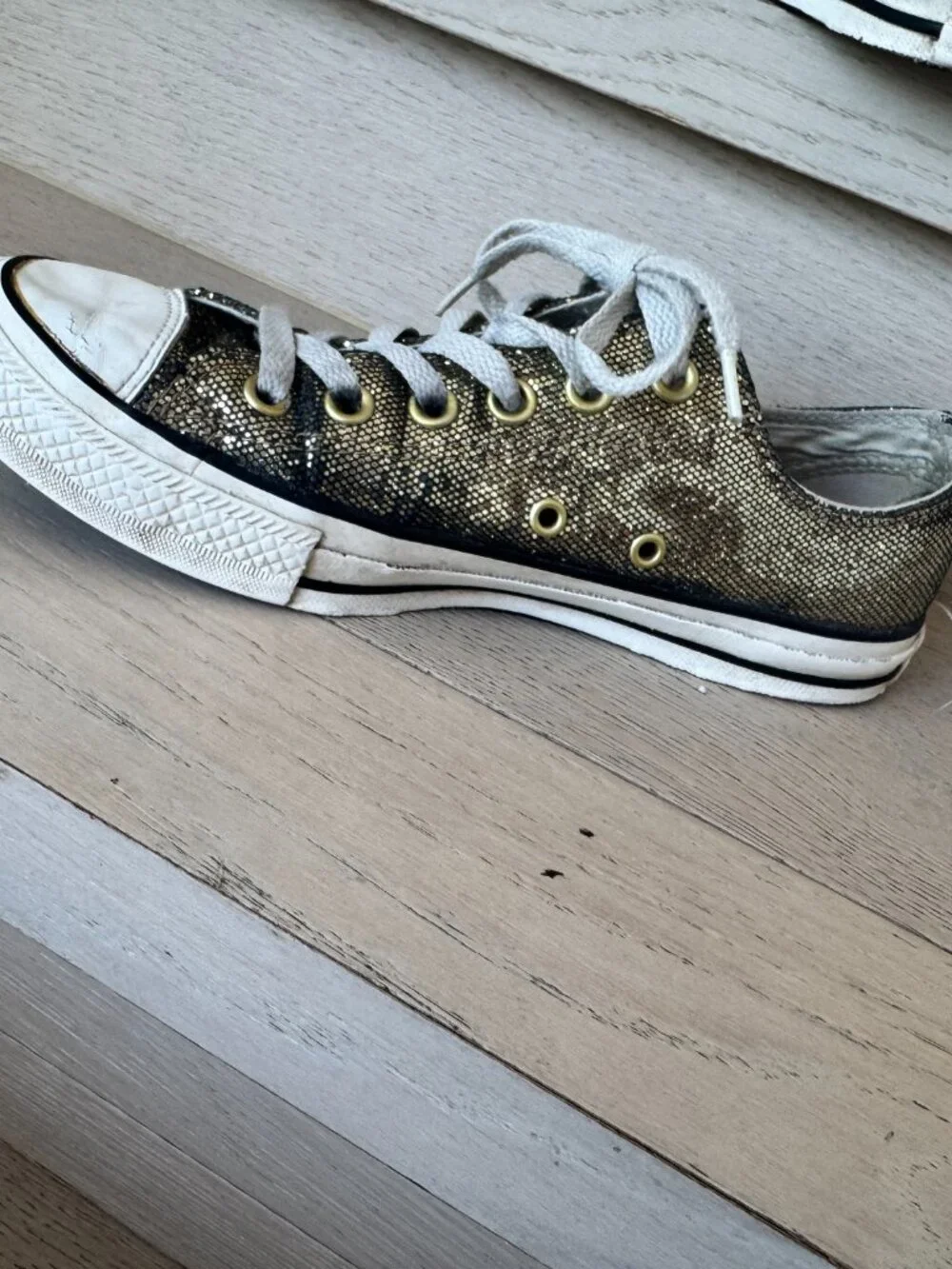 Converse Low Top Gold Glitter 7.5